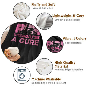 Breast Cancer Motorcycle Throw Blanket Pink Ribbon Ride For A Cure TS10 Print Your Wear