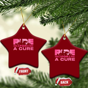 Breast Cancer Motorcycle Ceramic Ornament Pink Ribbon Ride For A Cure TS10 Print Your Wear