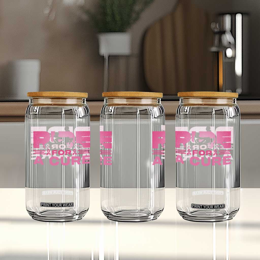 Breast Cancer Motorcycle Glass Can Pink Ribbon Ride For A Cure TS10 Print Your Wear