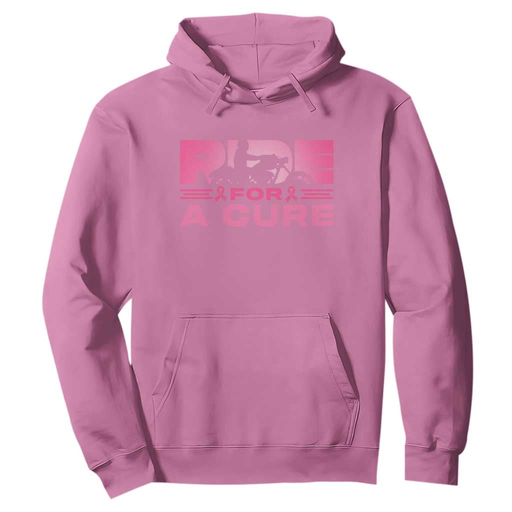 Breast Cancer Motorcycle Hoodie Pink Ribbon Ride For A Cure TS10 Azalea Print Your Wear
