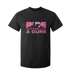Breast Cancer Motorcycle T Shirt For Kid Pink Ribbon Ride For A Cure TS10 Black Print Your Wear