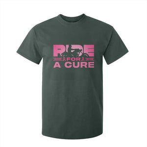 Breast Cancer Motorcycle T Shirt For Kid Pink Ribbon Ride For A Cure TS10 Dark Forest Green Print Your Wear