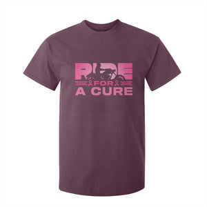 Breast Cancer Motorcycle T Shirt For Kid Pink Ribbon Ride For A Cure TS10 Maroon Print Your Wear
