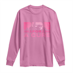 Breast Cancer Motorcycle Long Sleeve Shirt Pink Ribbon Ride For A Cure TS10 Azalea Print Your Wear