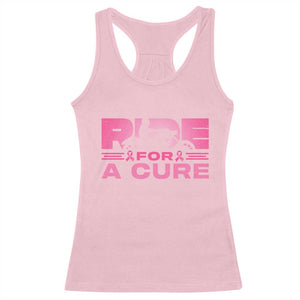 Breast Cancer Motorcycle Racerback Tank Top Pink Ribbon Ride For A Cure TS10 Light Pink Print Your Wear