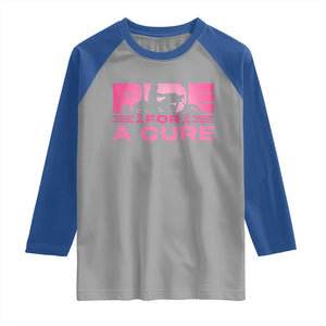 Breast Cancer Motorcycle Raglan Shirt Pink Ribbon Ride For A Cure TS10 Sport Gray Royal Print Your Wear