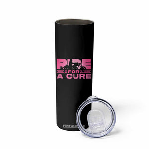 Breast Cancer Motorcycle Skinny Tumbler Pink Ribbon Ride For A Cure TS10 Print Your Wear