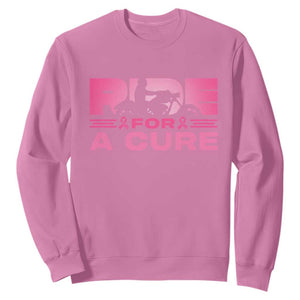 Breast Cancer Motorcycle Sweatshirt Pink Ribbon Ride For A Cure TS10 Azalea Print Your Wear