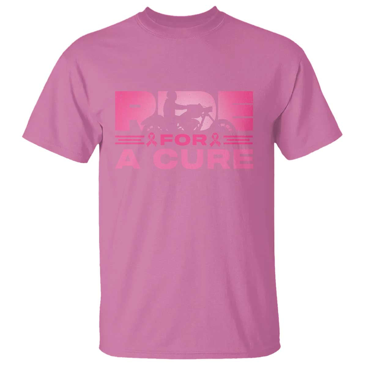 Breast Cancer Motorcycle T Shirt Pink Ribbon Ride For A Cure TS10 Azalea Print Your Wear
