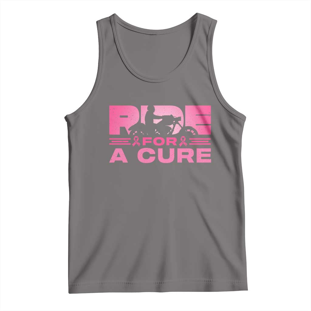 Breast Cancer Motorcycle Tank Top Pink Ribbon Ride For A Cure TS10 Deep Heather Print Your Wear