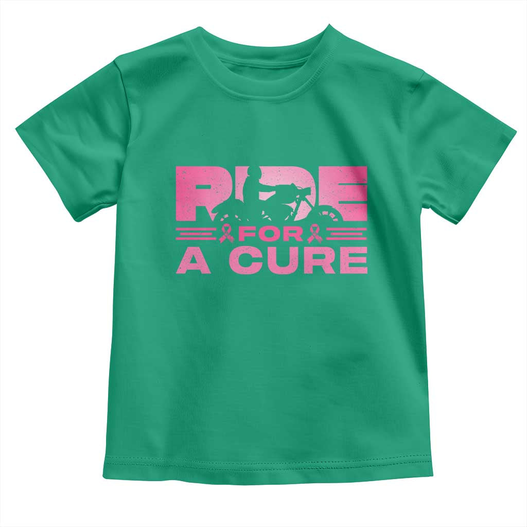 Breast Cancer Motorcycle Toddler T Shirt Pink Ribbon Ride For A Cure TS10 Irish Green Print Your Wear