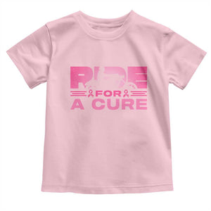 Breast Cancer Motorcycle Toddler T Shirt Pink Ribbon Ride For A Cure TS10 Light Pink Print Your Wear