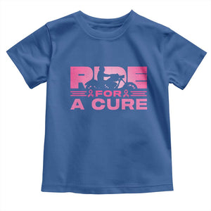 Breast Cancer Motorcycle Toddler T Shirt Pink Ribbon Ride For A Cure TS10 Royal Blue Print Your Wear