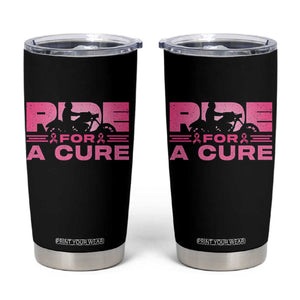Breast Cancer Motorcycle Tumbler Cup Pink Ribbon Ride For A Cure TS10 Black Print Your Wear