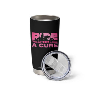 Breast Cancer Motorcycle Tumbler Cup Pink Ribbon Ride For A Cure TS10 Print Your Wear