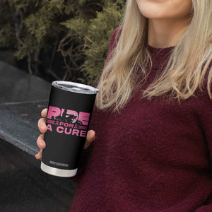 Breast Cancer Motorcycle Tumbler Cup Pink Ribbon Ride For A Cure TS10 Print Your Wear
