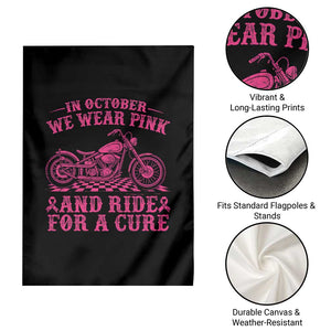 Breast Cancer Motorcycle Garden Flag In October We Wear Pink Ride For A Cure TS10 Print Your Wear