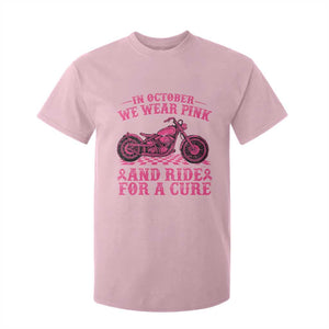 Breast Cancer Motorcycle T Shirt For Kid In October We Wear Pink Ride For A Cure TS10 Light Pink Print Your Wear