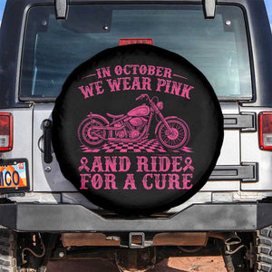 Breast Cancer Motorcycle Spare Tire Cover In October We Wear Pink Ride For A Cure TS10 No hole Black Print Your Wear