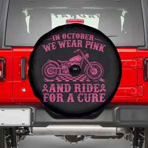 Breast Cancer Motorcycle Spare Tire Cover In October We Wear Pink Ride For A Cure TS10 Black Print Your Wear