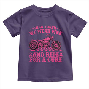 Breast Cancer Motorcycle Toddler T Shirt In October We Wear Pink Ride For A Cure TS10 Purple Print Your Wear