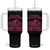 Breast Cancer Motorcycle Tumbler With Handle In October We Wear Pink Ride For A Cure TS10 One Size: 40 oz Black Print Your Wear