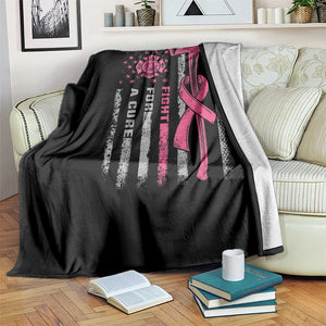 Firefighter Breast Cancer Awareness Throw Blanket Fight For A Cure American Flag TS10 Print Your Wear