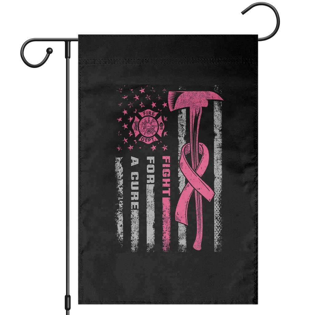 Firefighter Breast Cancer Awareness Garden Flag Fight For A Cure American Flag TS10 Black Print Your Wear