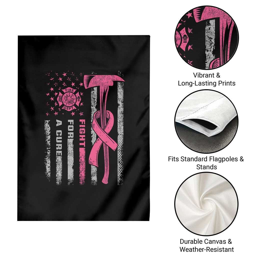 Firefighter Breast Cancer Awareness Garden Flag Fight For A Cure American Flag TS10 Print Your Wear