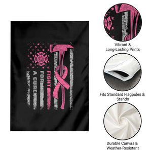 Firefighter Breast Cancer Awareness Garden Flag Fight For A Cure American Flag TS10 Print Your Wear