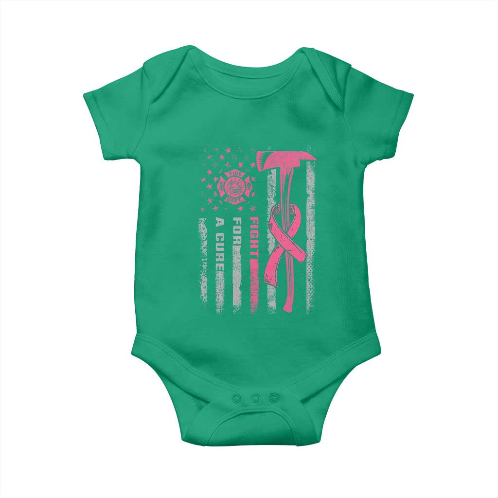 Firefighter Breast Cancer Awareness Baby Onesie Fight For A Cure American Flag TS10 Irish Green Print Your Wear