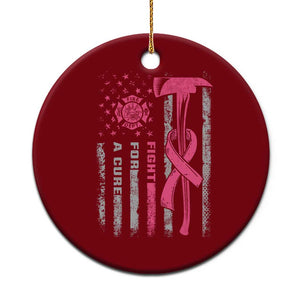 Firefighter Breast Cancer Awareness Ceramic Ornament Fight For A Cure American Flag TS10 1pc Red Print Your Wear