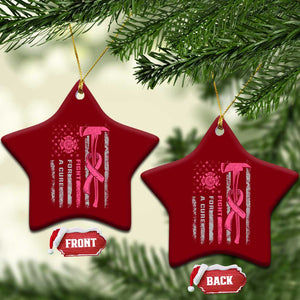Firefighter Breast Cancer Awareness Ceramic Ornament Fight For A Cure American Flag TS10 Print Your Wear