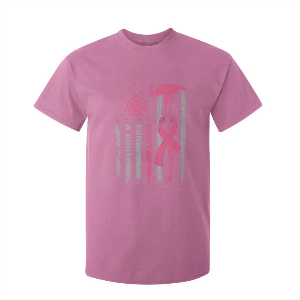 Firefighter Breast Cancer Awareness T Shirt For Kid Fight For A Cure American Flag TS10 Azalea Print Your Wear