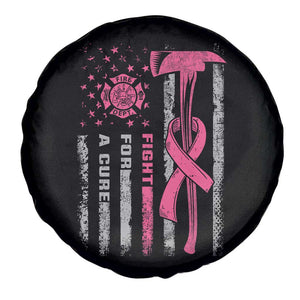 Firefighter Breast Cancer Awareness Spare Tire Cover Fight For A Cure American Flag TS10 Print Your Wear