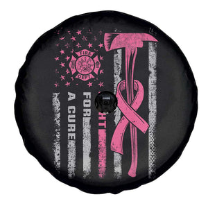 Firefighter Breast Cancer Awareness Spare Tire Cover Fight For A Cure American Flag TS10 Print Your Wear