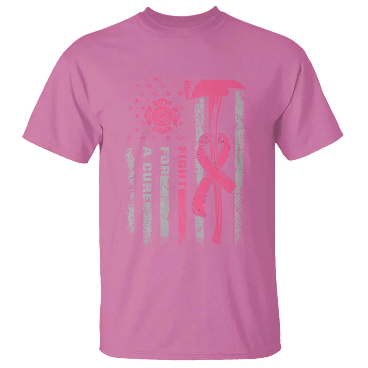 Firefighter Breast Cancer Awareness T Shirt Fight For A Cure American Flag TS10 Azalea Print Your Wear