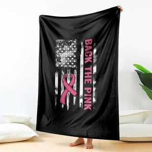 Back The Pink Ribbon Breast Cancer Awareness Throw Blanket American Flag TS10 Print Your Wear