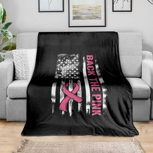Back The Pink Ribbon Breast Cancer Awareness Throw Blanket American Flag TS10 Print Your Wear