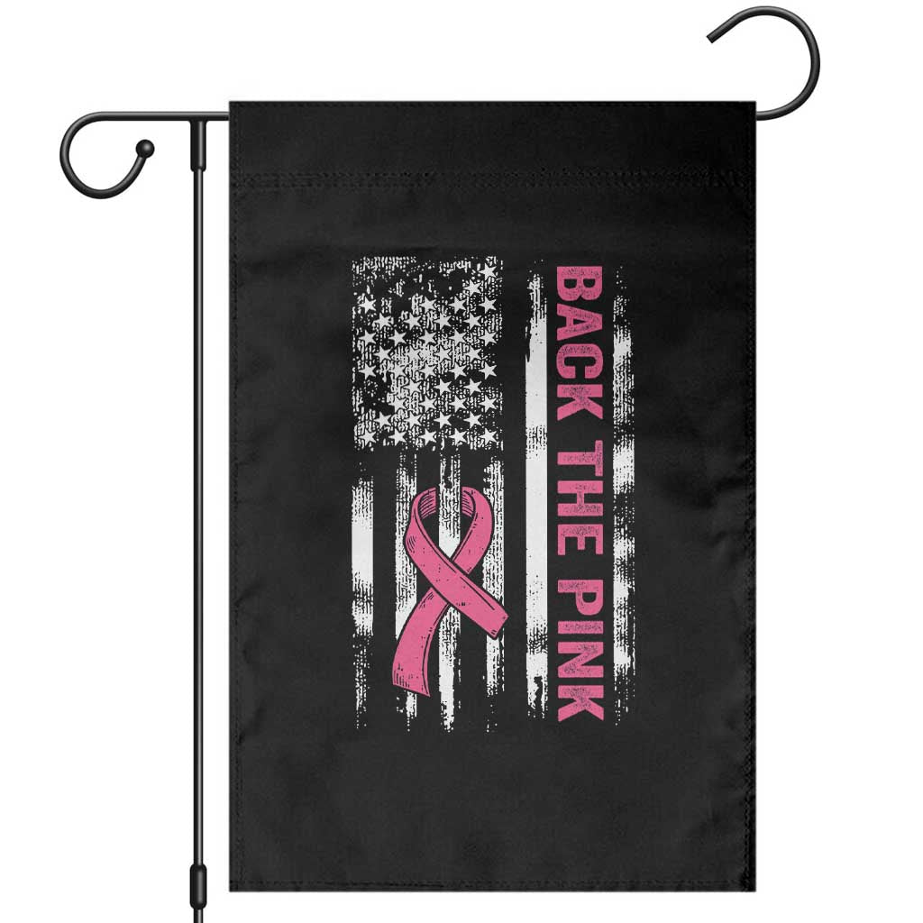 Back The Pink Ribbon Breast Cancer Awareness Garden Flag American Flag TS10 Black Print Your Wear