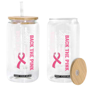 Back The Pink Ribbon Breast Cancer Awareness Glass Can American Flag TS10 Print Your Wear