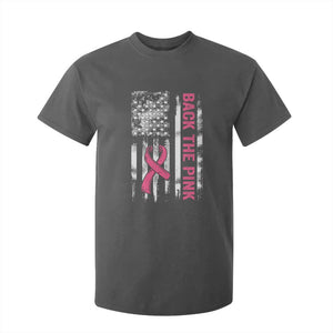 Back The Pink Ribbon Breast Cancer Awareness T Shirt For Kid American Flag TS10 Dark Heather Print Your Wear