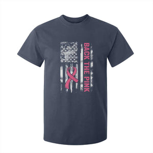 Back The Pink Ribbon Breast Cancer Awareness T Shirt For Kid American Flag TS10 Navy Print Your Wear
