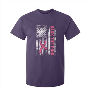 Back The Pink Ribbon Breast Cancer Awareness T Shirt For Kid American Flag TS10 Purple Print Your Wear