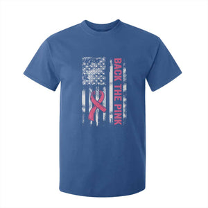 Back The Pink Ribbon Breast Cancer Awareness T Shirt For Kid American Flag TS10 Royal Blue Print Your Wear