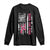 Back The Pink Ribbon Breast Cancer Awareness Long Sleeve Shirt American Flag - Print Your Wear