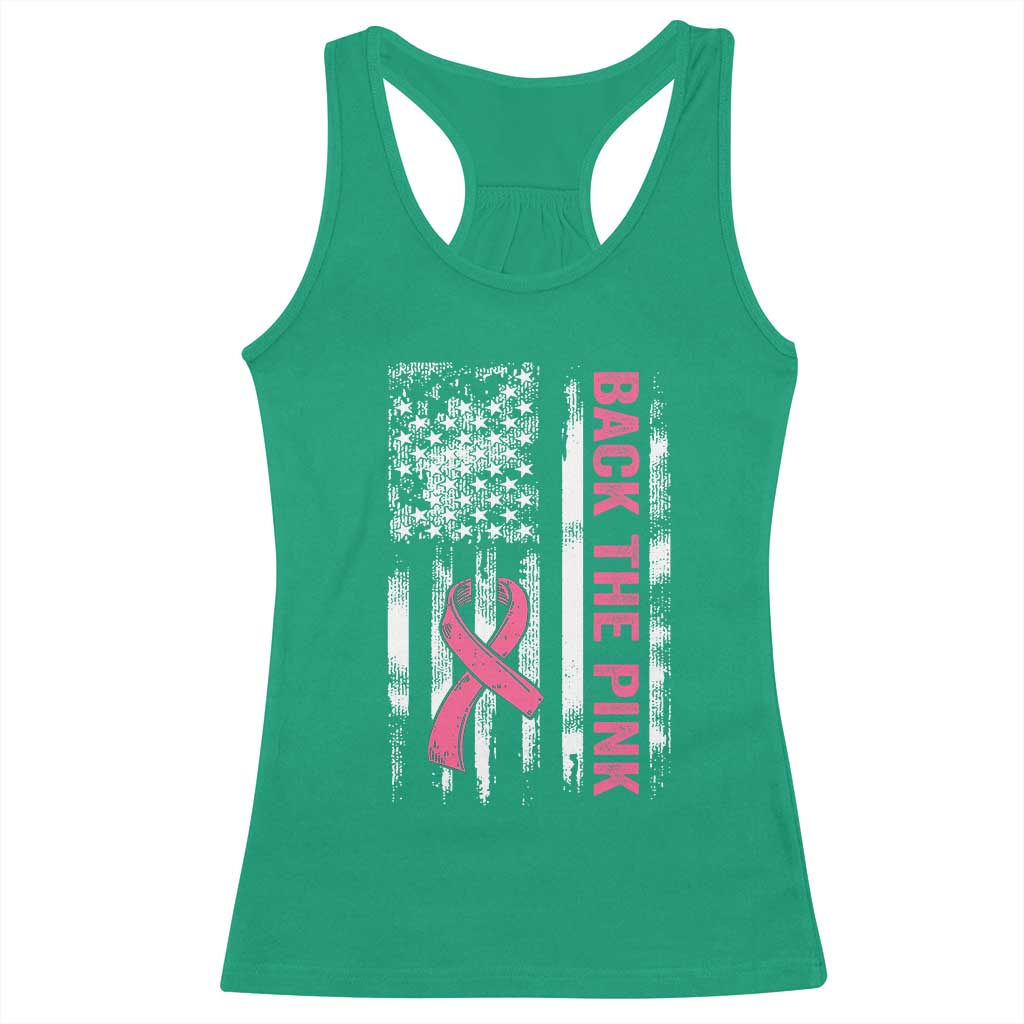 Back The Pink Ribbon Breast Cancer Awareness Racerback Tank Top American Flag TS10 Irish Green Print Your Wear
