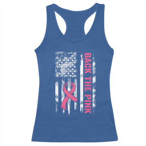 Back The Pink Ribbon Breast Cancer Awareness Racerback Tank Top American Flag TS10 Royal Blue Print Your Wear