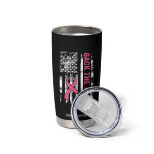 Back The Pink Ribbon Breast Cancer Awareness Tumbler Cup American Flag TS10 Print Your Wear
