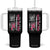 Back The Pink Ribbon Breast Cancer Awareness Tumbler With Handle American Flag TS10 One Size: 40 oz Black Print Your Wear